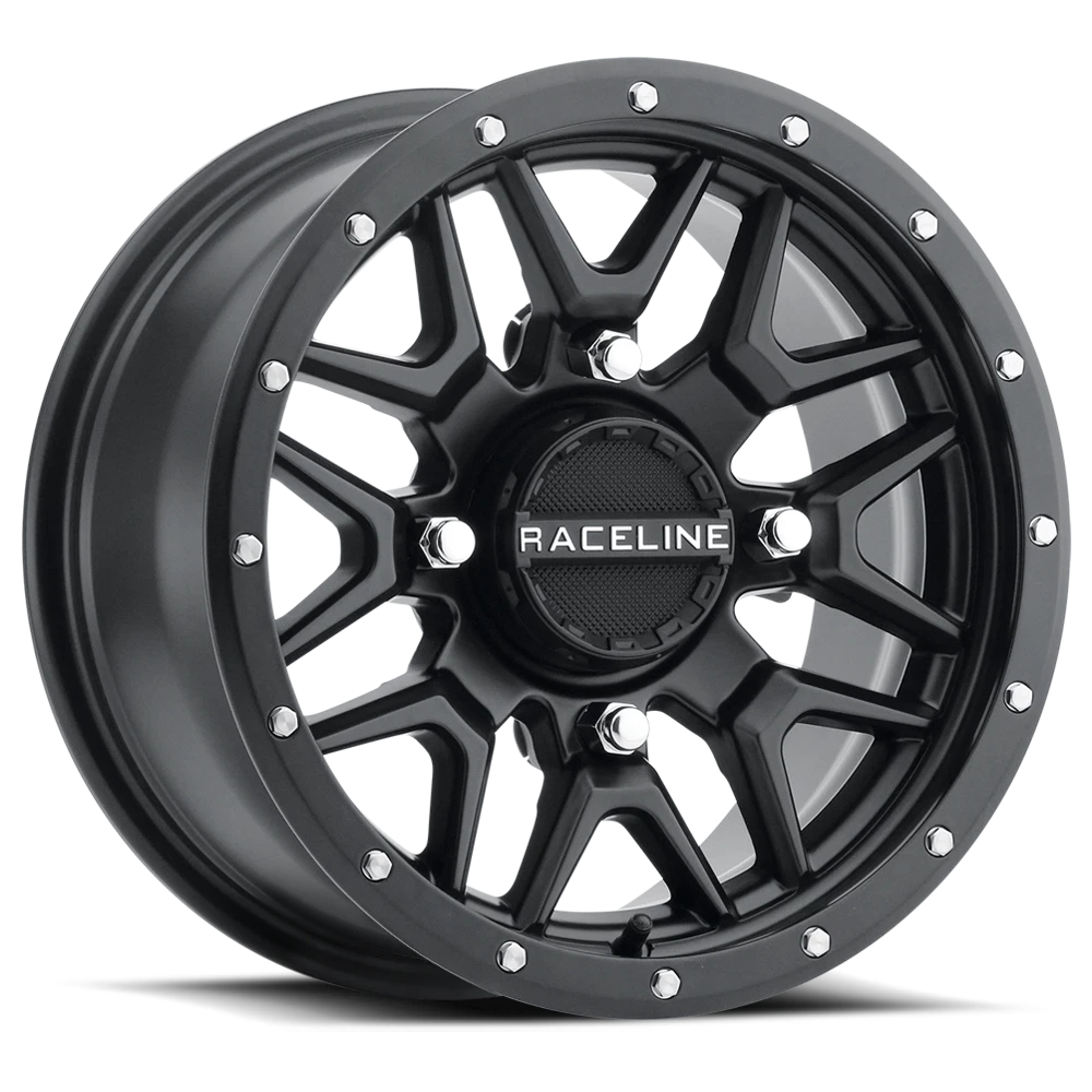 Raceline Krank Wheel 14x7 4/110 5+2 Black - Atv/utv Fitment 2015-2017