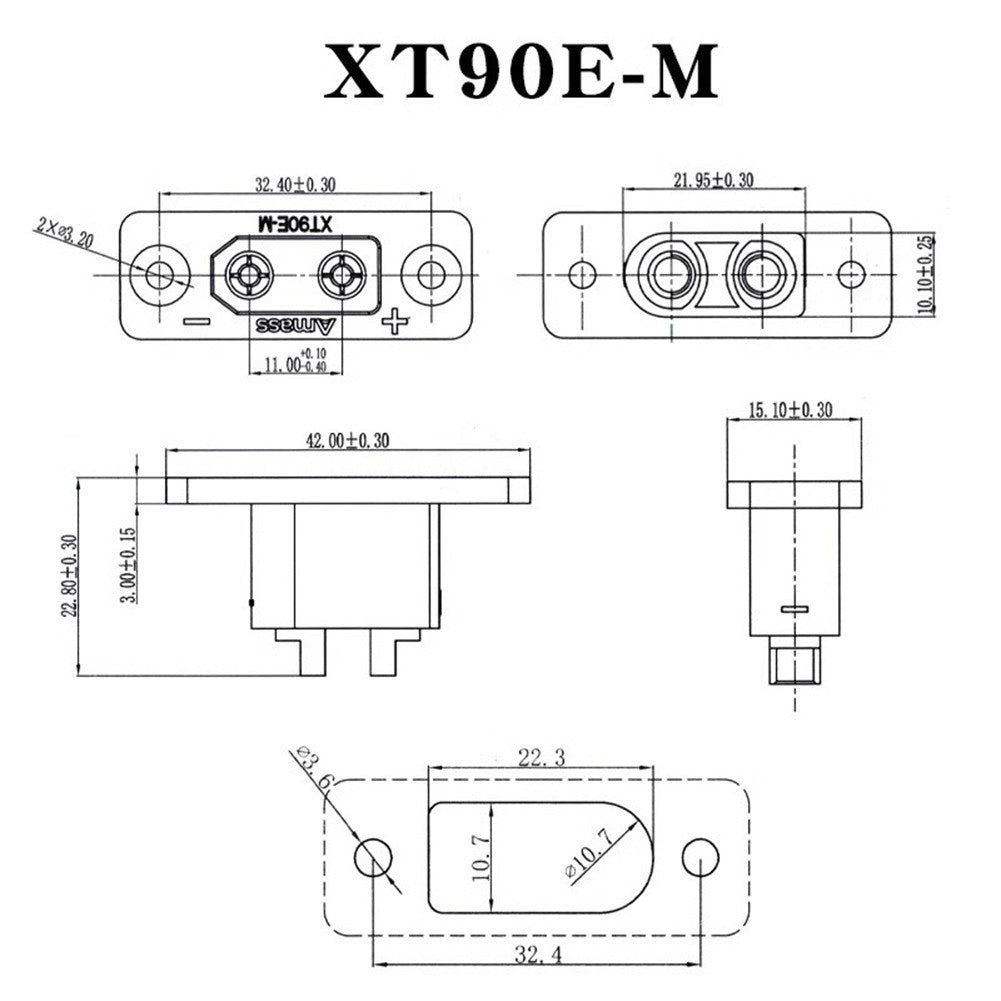 XT90HF Male Battery Connector