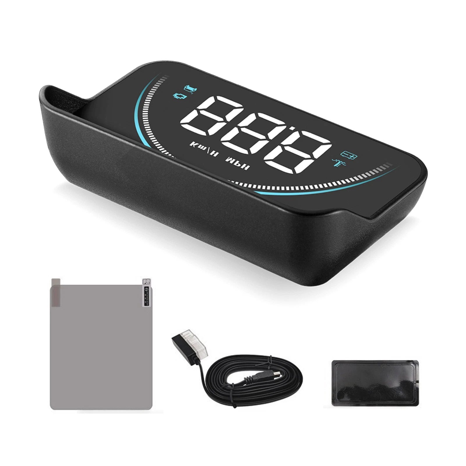 Car Hud Head Up Display Obd2 Powered Speedometer With Reflective Film
