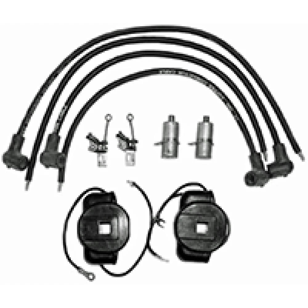Tune Up Kit W/wires Coil Points Condensers Fits John Deere 2 Cyl Motor