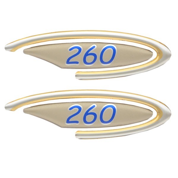 Four Winns Boat Raised Decals 055-2753 | 260 Gold / Silver / Blue Pair