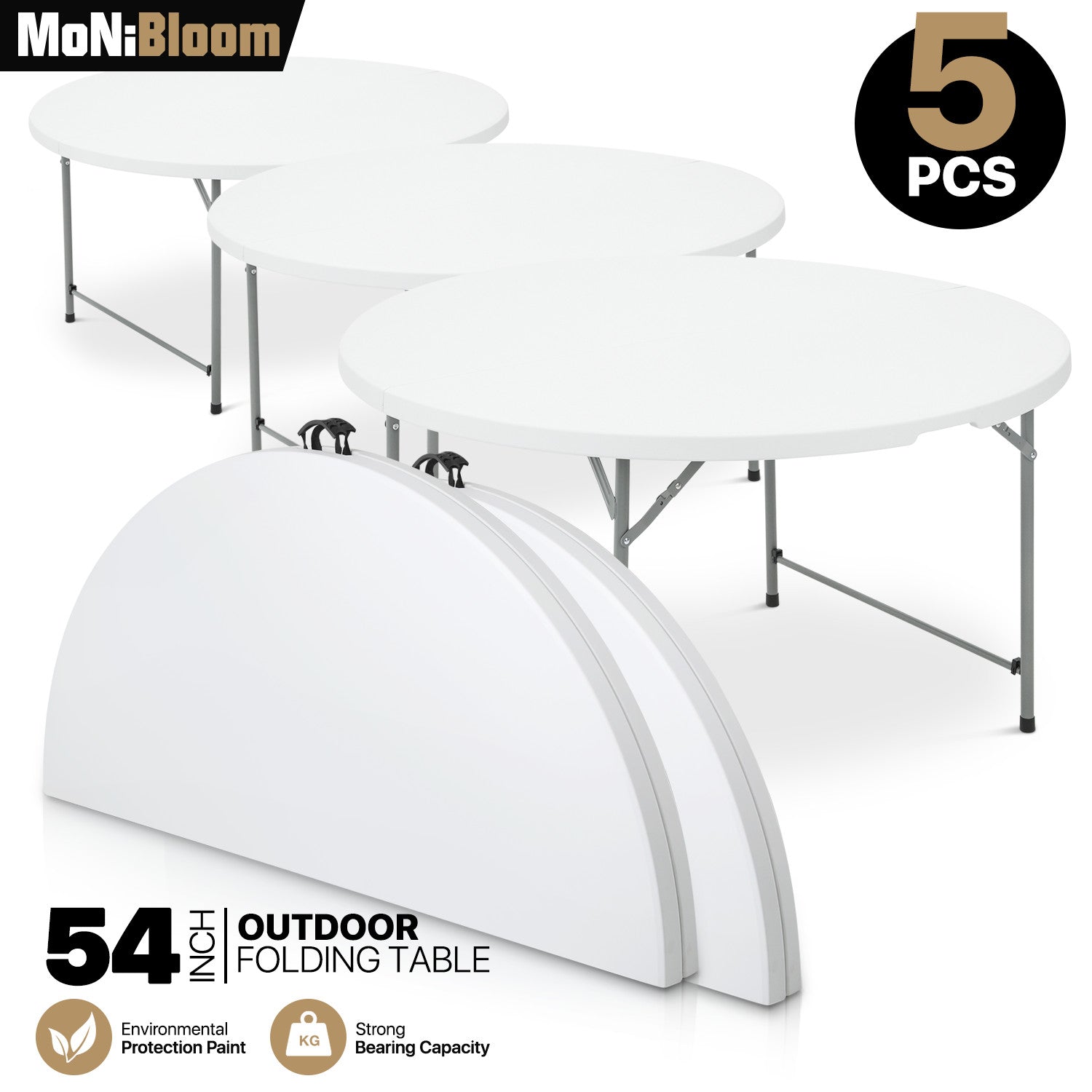 White Foldable Camping Table (4.5 FT)