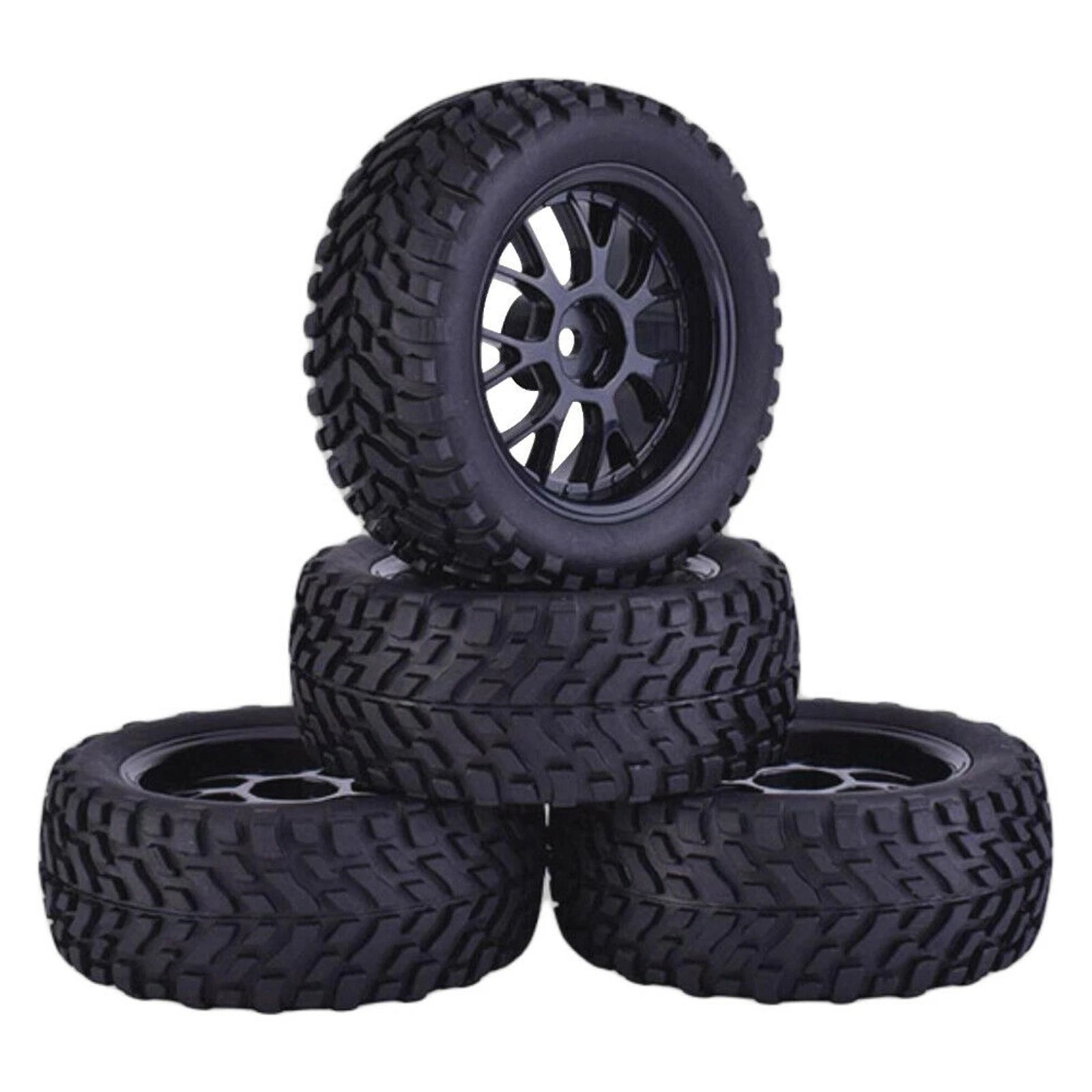 4 Pack 75mm Rubber Rally Climbing Car Wheel Rim&tires For Hsp Hpi