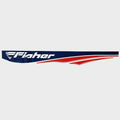 Fisher Boat Hull Graphic Decal Blue Red Sticker by Fisher