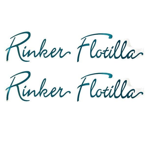 Rinker Flotilla Boat Model Decals Teal Stickers Pair by Rinker