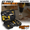46 Piece Cordless Drill Tool Kit Home Office Garage Rep