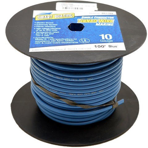 Tinned Wire Spool 10 Gauge 600 Volts 100 Feet by Smart Boat