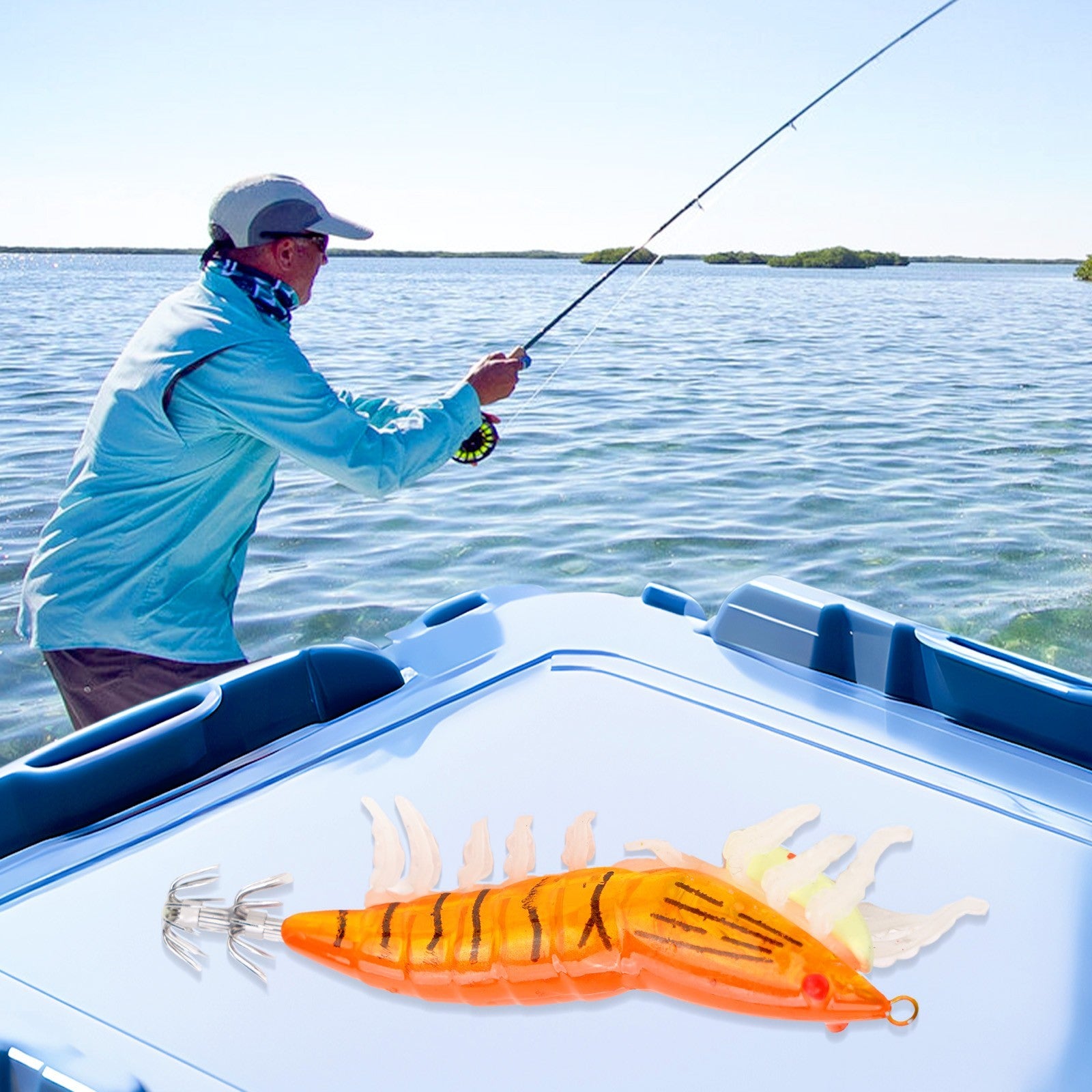 3.0# Squid Bait with Swimming Shrimp Design