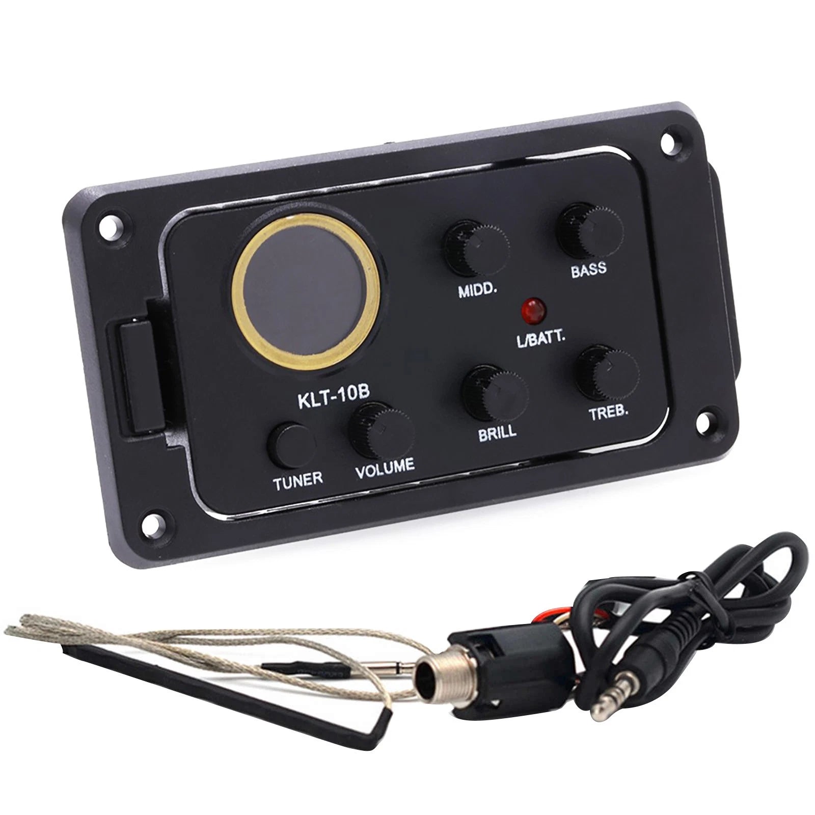 Acoustic Guitar Pickup 4 Band Eq Tuner Preamp With Piezo For Travel