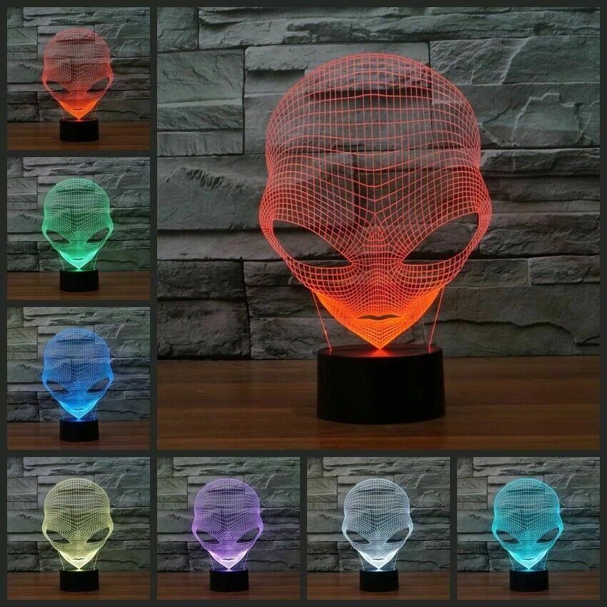 3d Ufo Et Martian Alien 7 Color Change Led Table Lamp Night Light