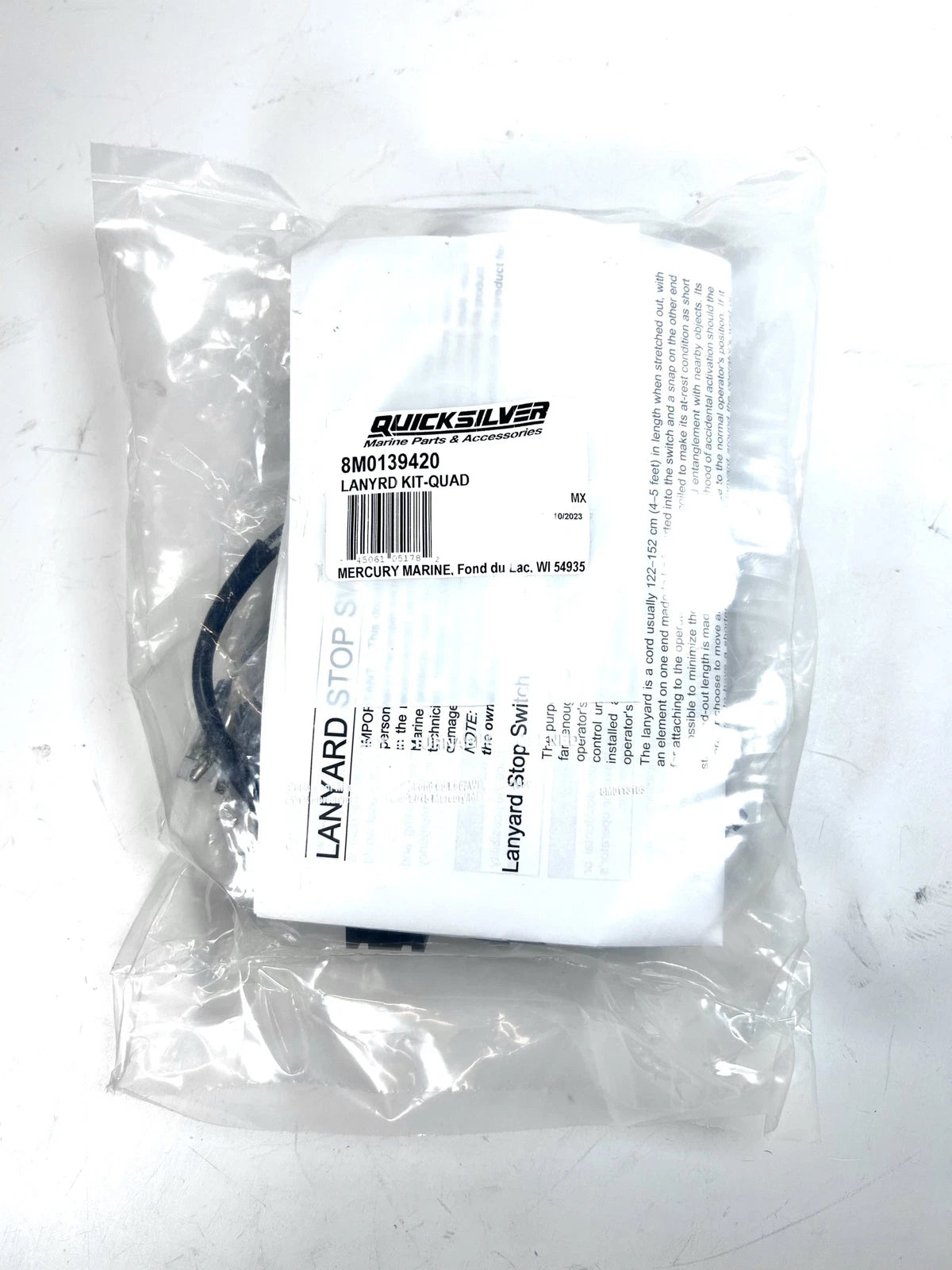 '-New- Mercury 8m0139420, Quad Lanyard Kit, Oem