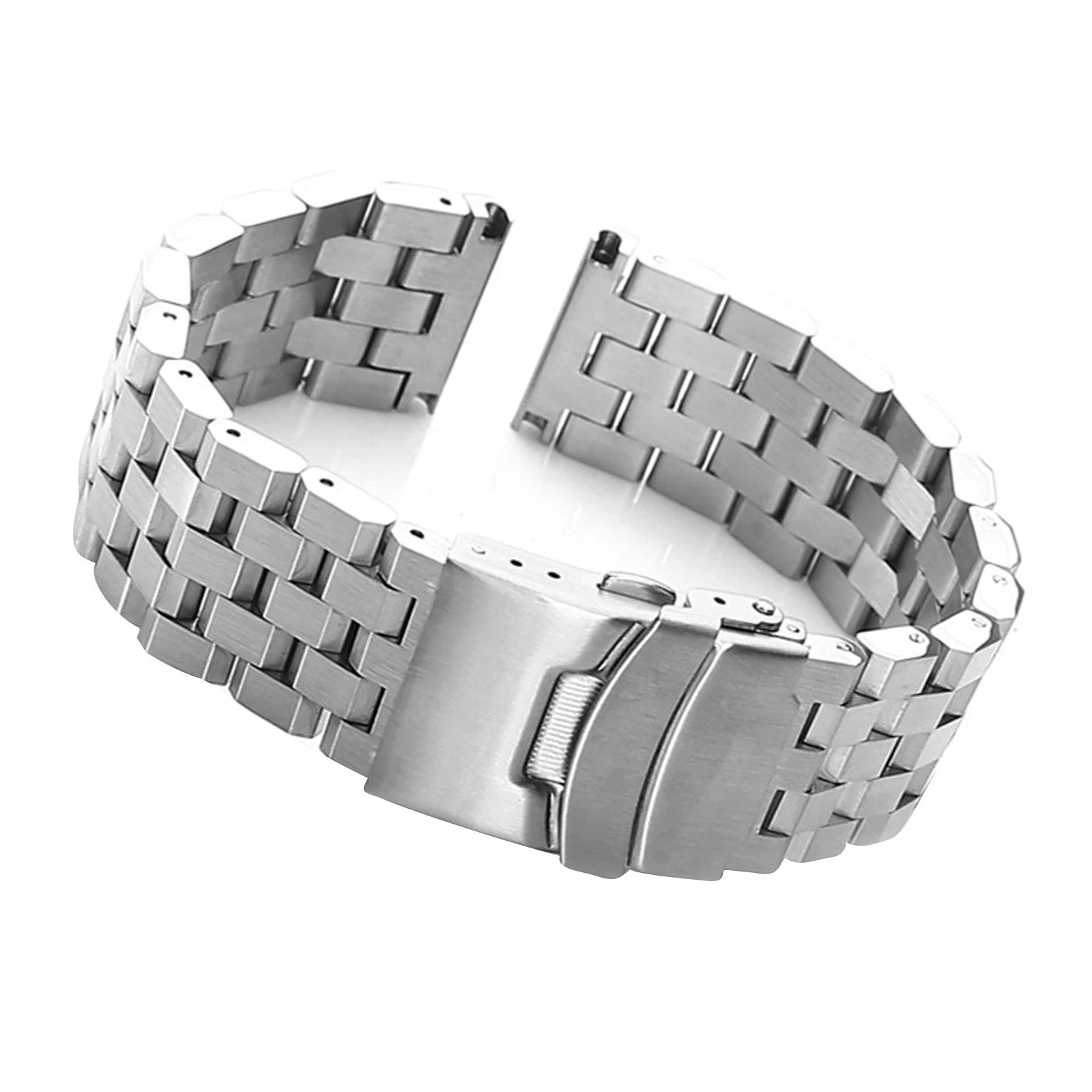 Silver 22mm Stainless Steel Watch Band Strap Bracelet Watchband