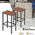Brown Backless Bar Stools Set of 2