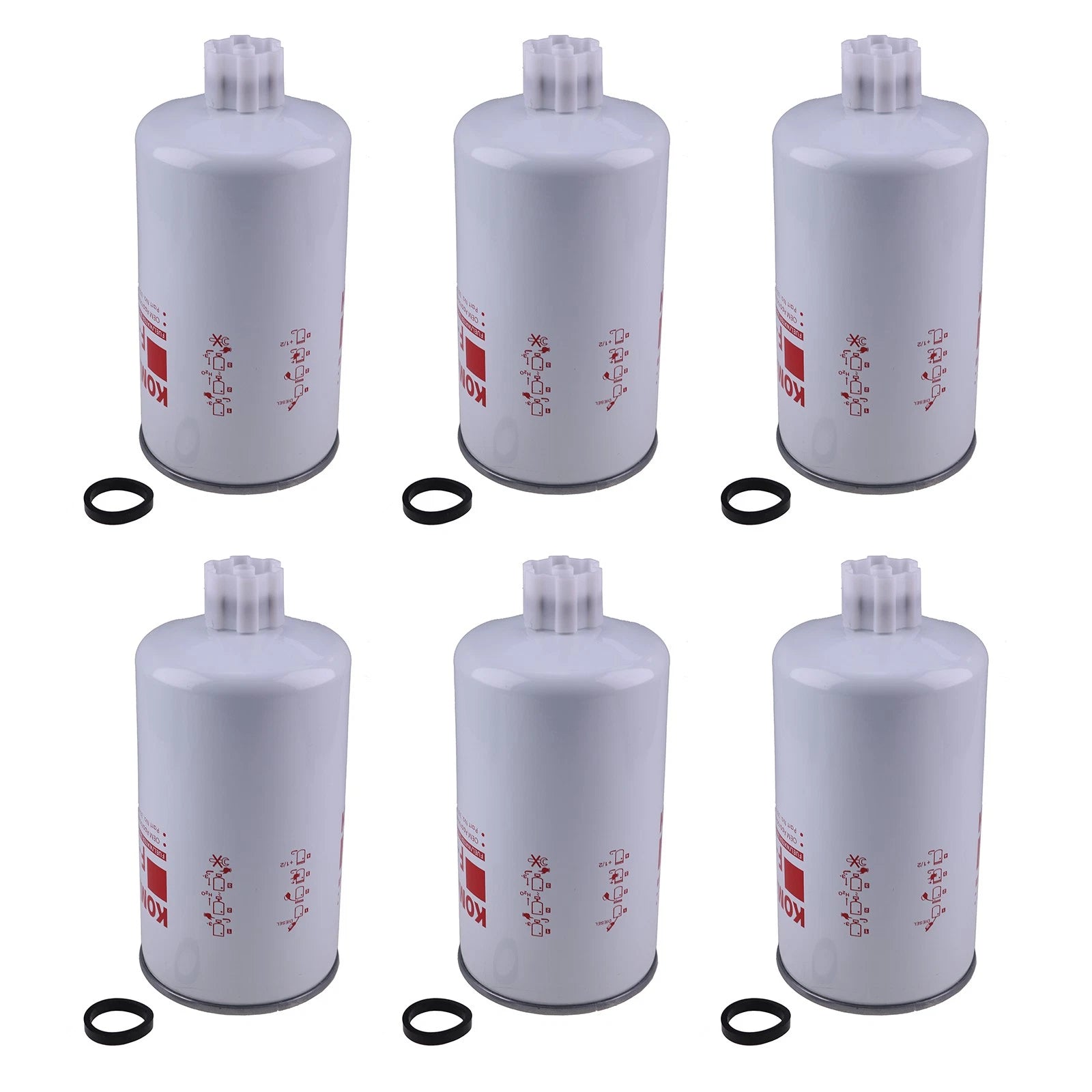 6x Fuel Water Separator Filter 3308638 Fs1212 For Cummins Kta19