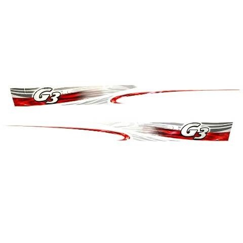 G3 Fishing Boat Hull Decals Red Gray by G3