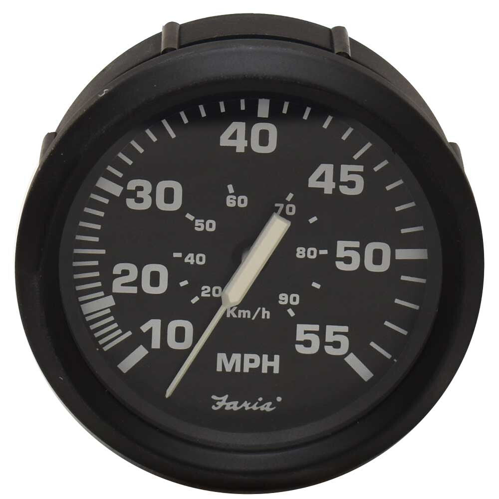 Faria Boat Speedometer Gauge SE9463K Euro Black 55 MPH 3 1/4 Inch by Faria