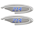 Four Winns Boat Raised Decals 055-3077 214 OEM Silver / Blue by Four Winns