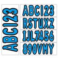 Boat Registration Decals Set A-Z & 0-9 Blue for All Boats
