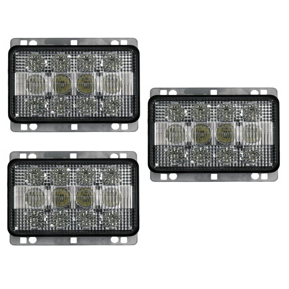 Qty 3: Rectangle Led Headlights Fits John Deere Replaces Al152328