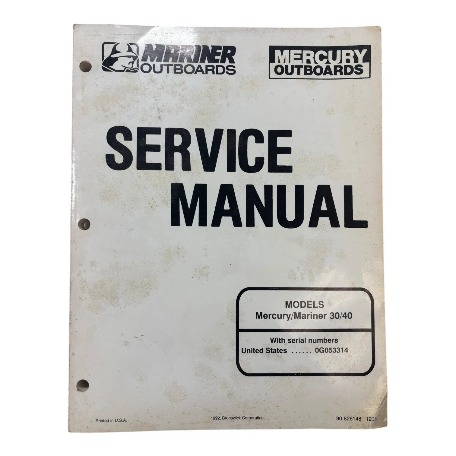 Mercury/marine<wbr/>r 90-826148, Service Manual, Models 30/40