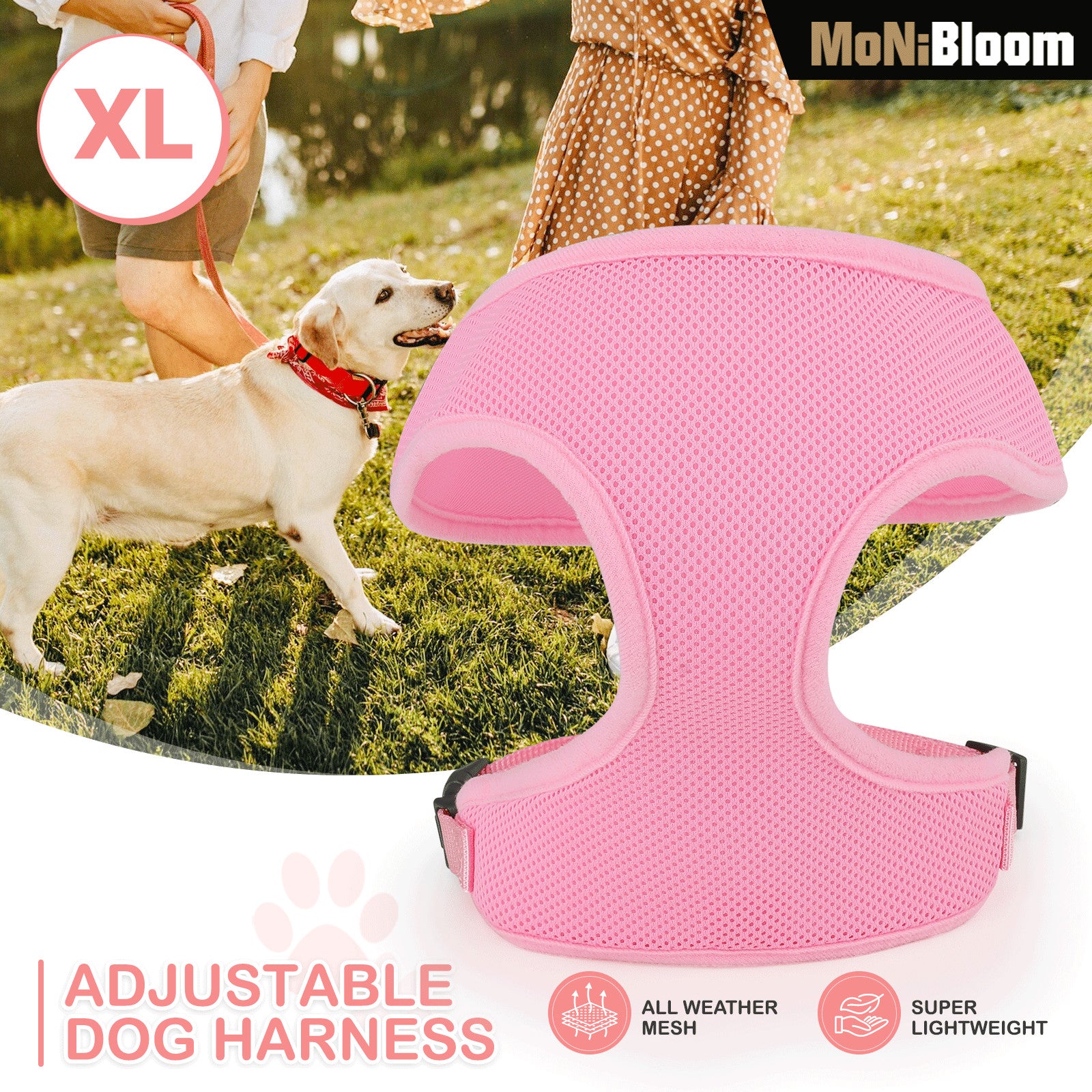 Pet Dog Puppy Harness Breathable Air Mesh Adjustable Ch