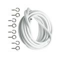3m White Expanding Wire Cord Cable W/ 4 Hooks & 4 Eyes For Light