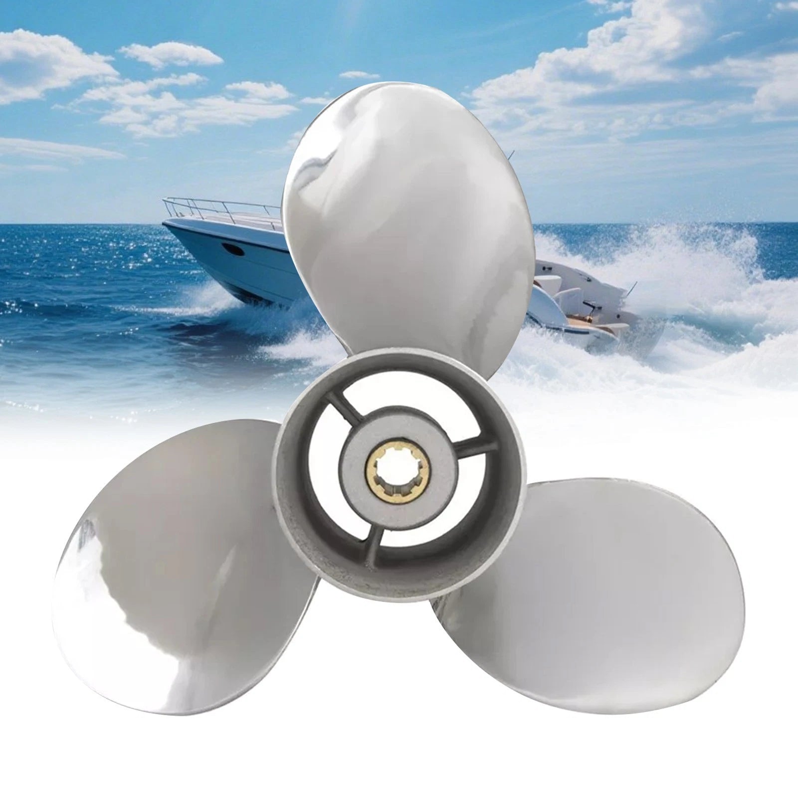 9.25 X 9 Stainless Steel Fit Mercury Engines 6-15hp 8 Spline Tooth 9
