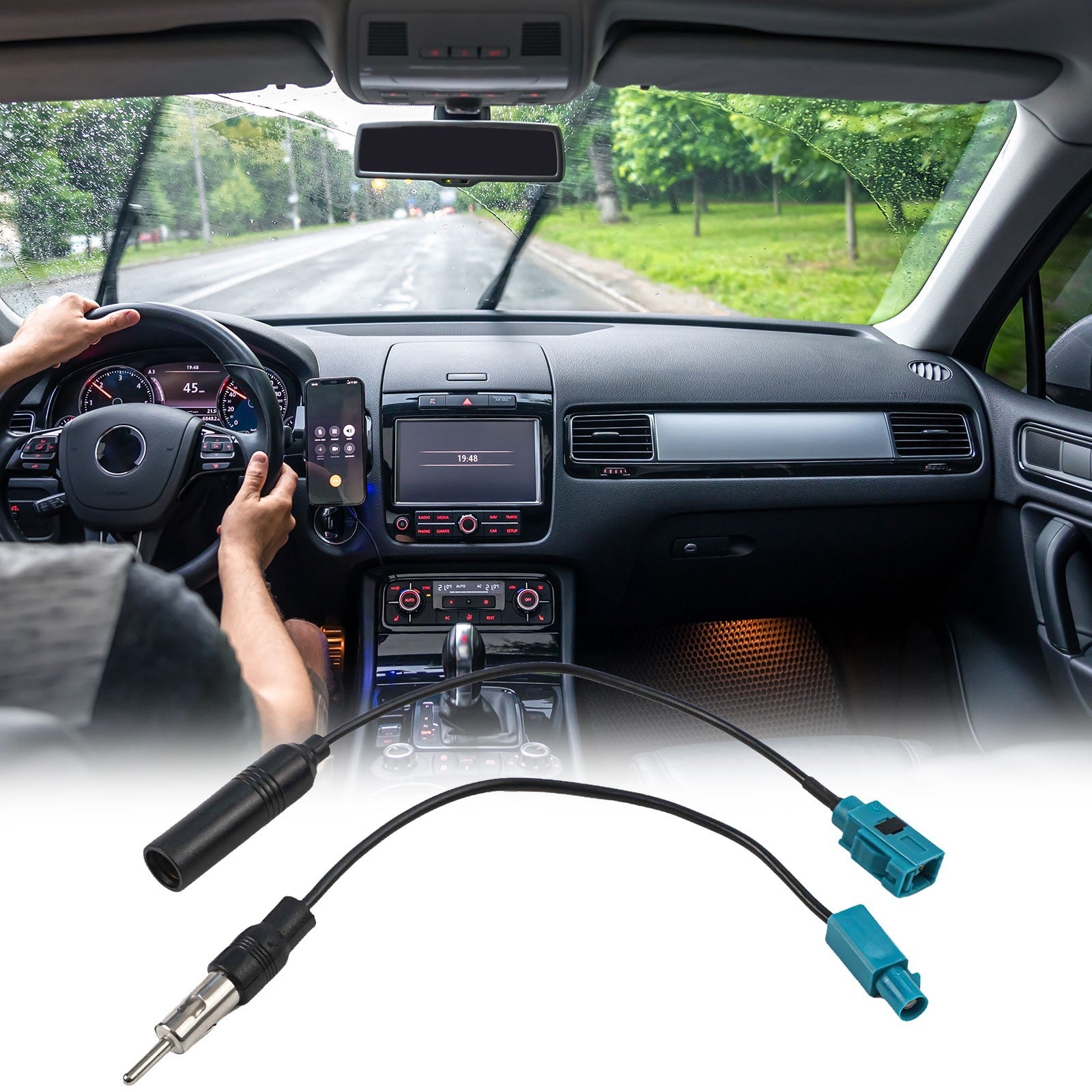 2x Car For Fm Am Radio Adapter Cable-fakra Z To Din Accessories 15cm