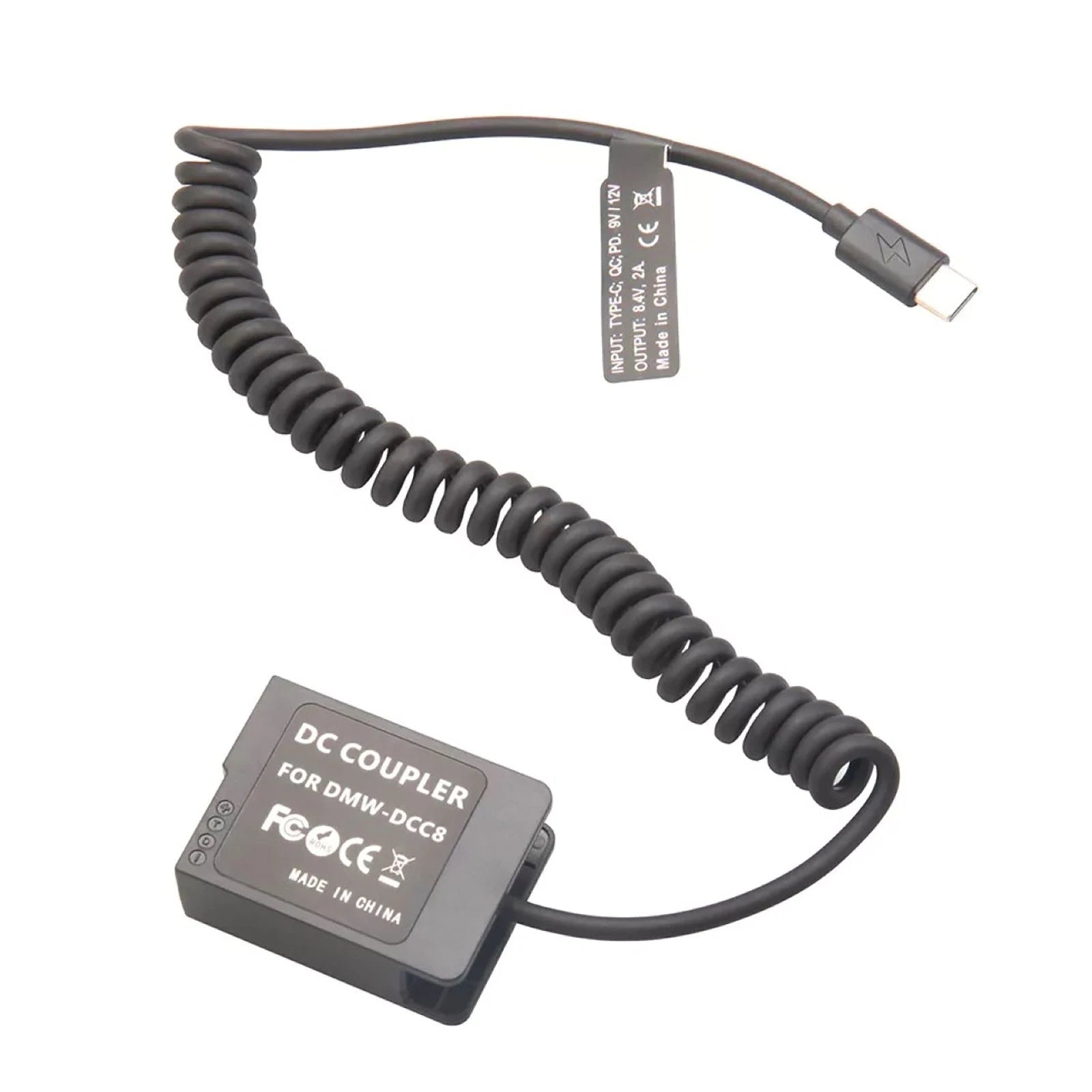 Usb-c To Dmw-blc12/dcc8 Dummy Battery Power Cable For Panasonic