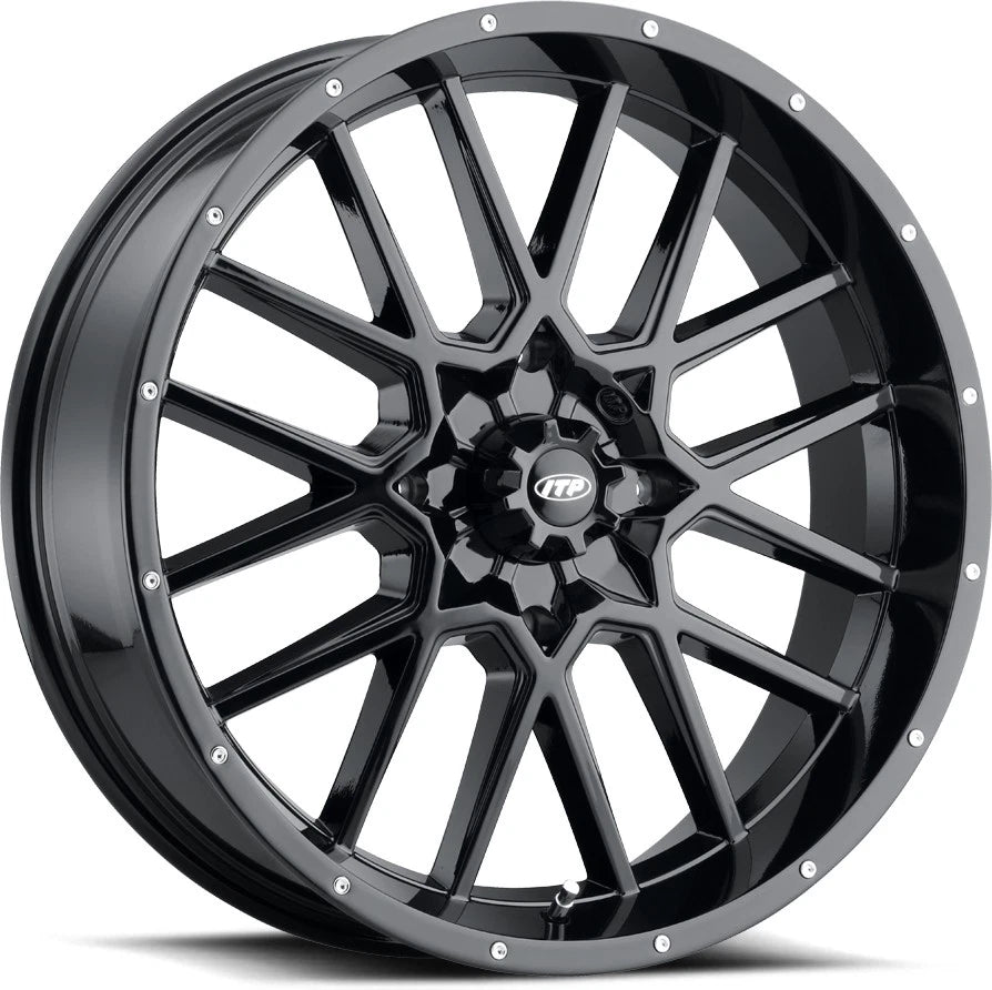 Itp Hurricane Black 20x6.5 Atv/utv Wheel With Rock Armor – Fits
