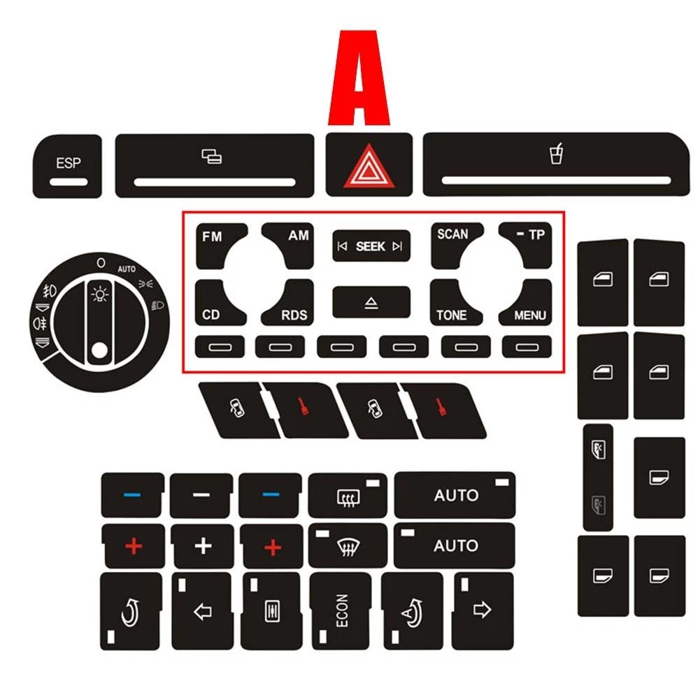 Practical Vinyl Button Repair Sticker For A4 B6 B7 Radio Control Cells
