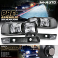 Pair L+R Headlight+Bumper w/6000K LED Bulb for 1999-200