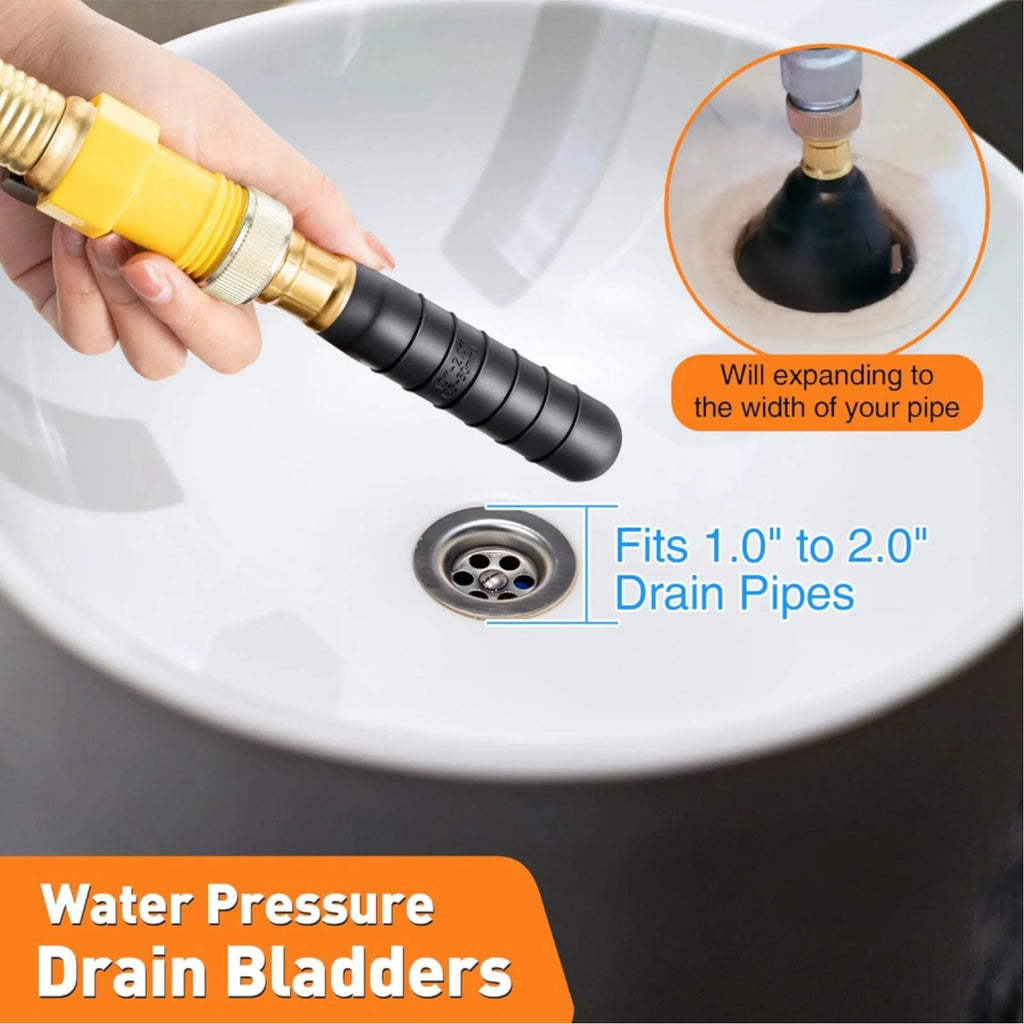 Drain Cleaning Bladder for Utility Plumbing Garden Hose Clogged Sewer Pipes