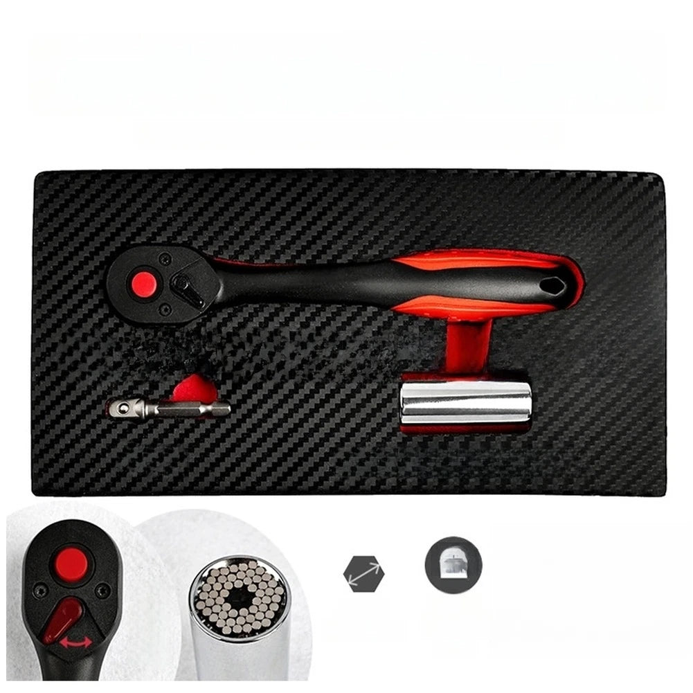 Reversible 72 Tooth Ratchet Wrench Set 3 Pieces Ergonomic Rubber