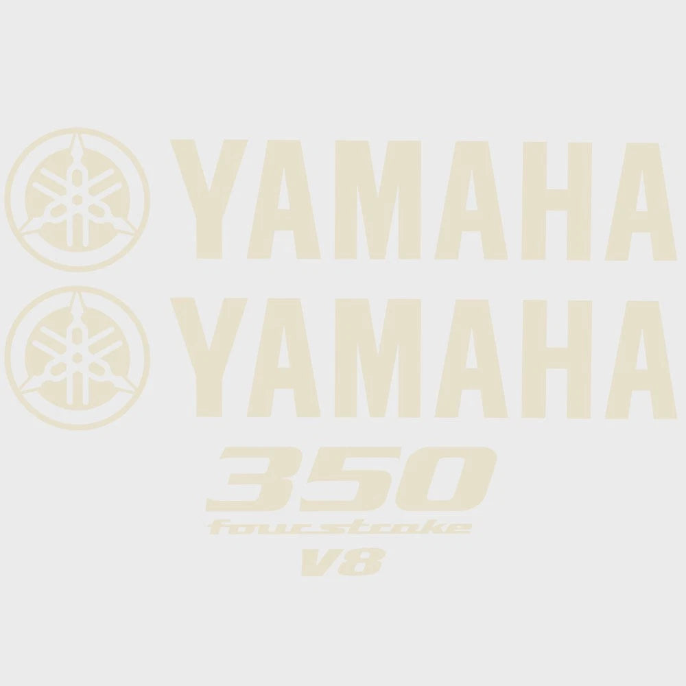 Yamaha Boat Cowling Decals | 350 V8 Four Stroke Cream Stickers (Kit)