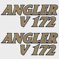 G3 Boat Brand Decals Angler V172 Brown Sticker Set of 2 by G3