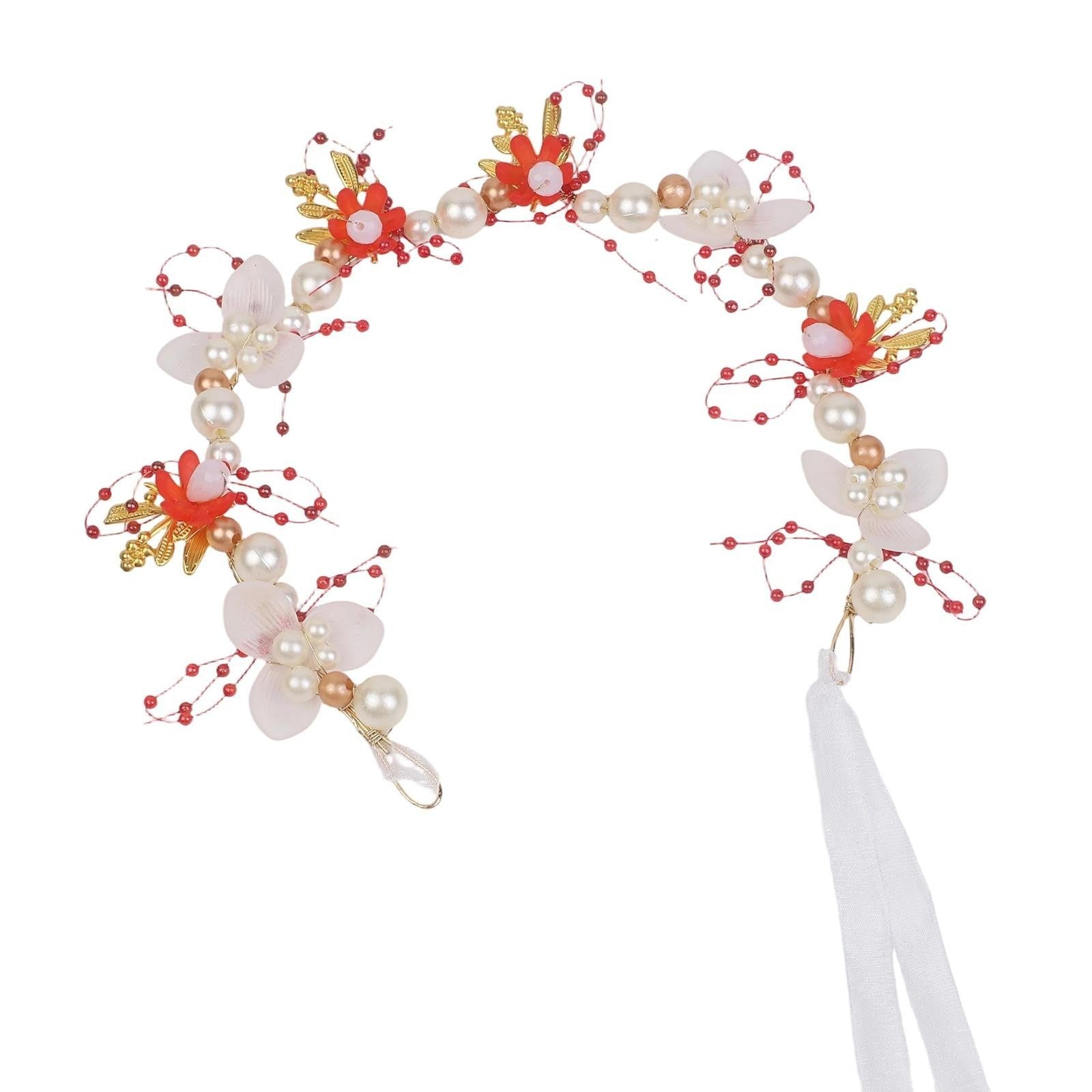 Golden Flower Pearl Hair Accessory