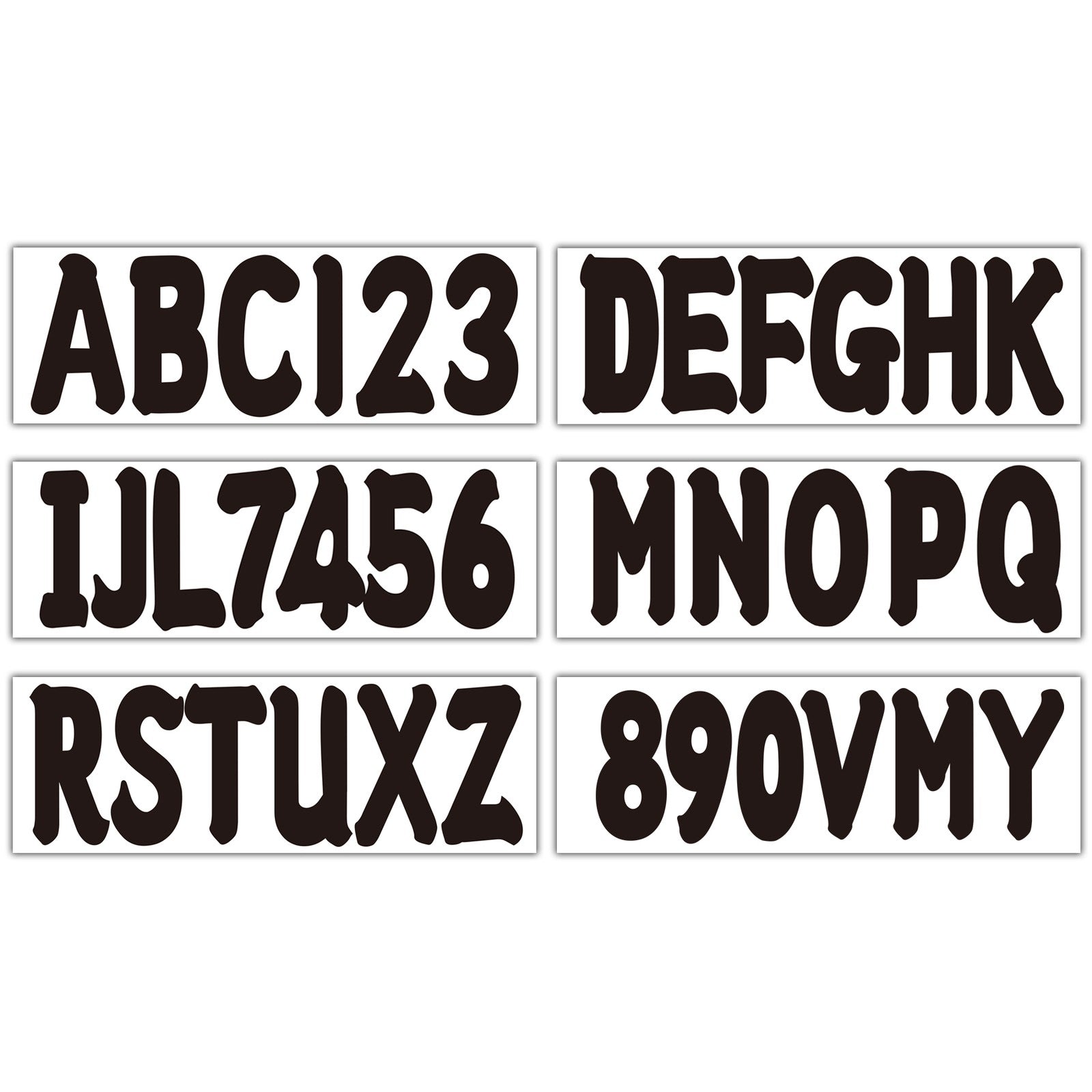 Boat Registration Decals A-Z and 0-9