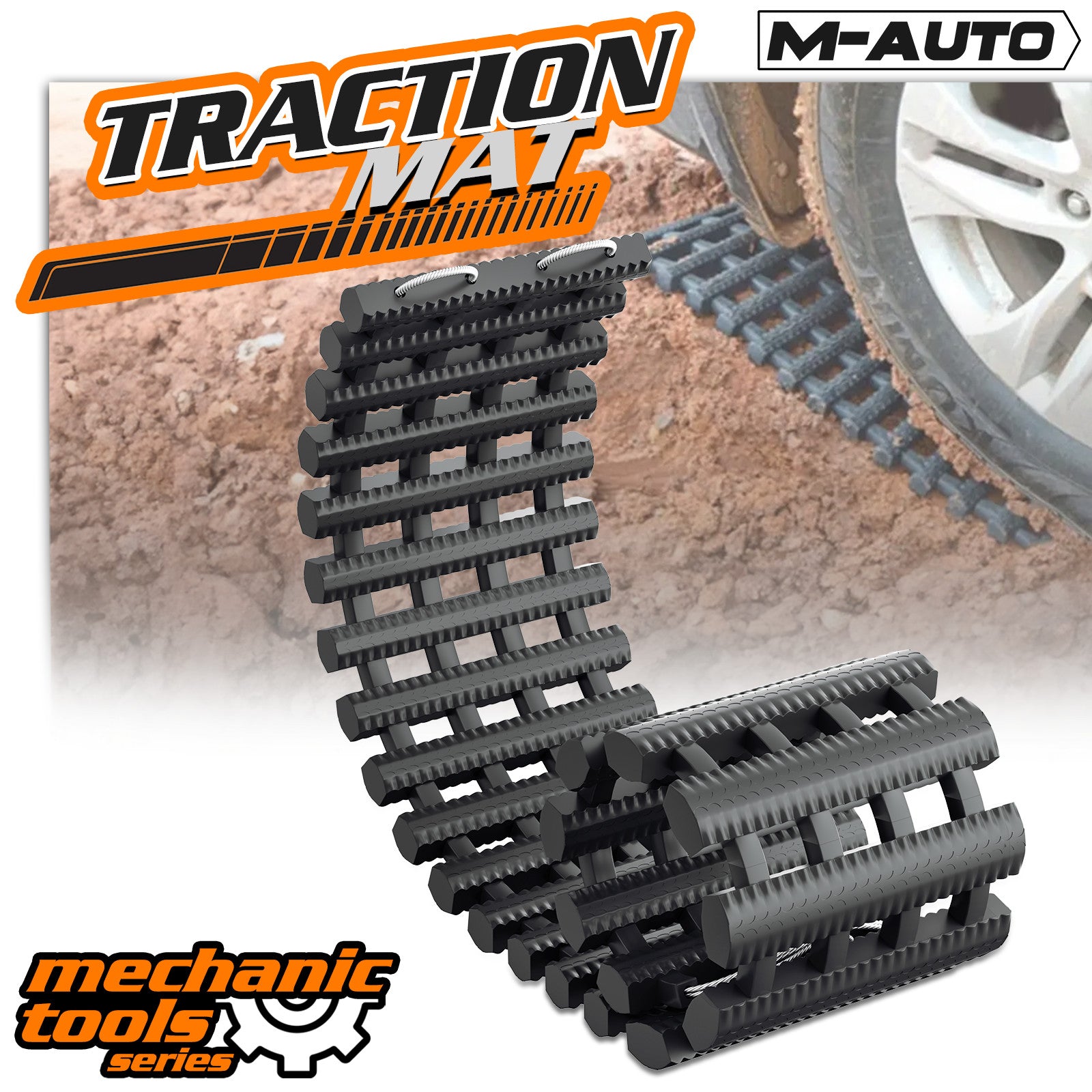 Set of 2 Vehicle Tire Traction Mats