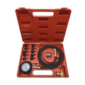 Oil Pressure Tester Kit With Red Storage Case And 10 Labeled Brass