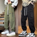 Mens Loose Fit Ankle Pants with Cargo Pockets