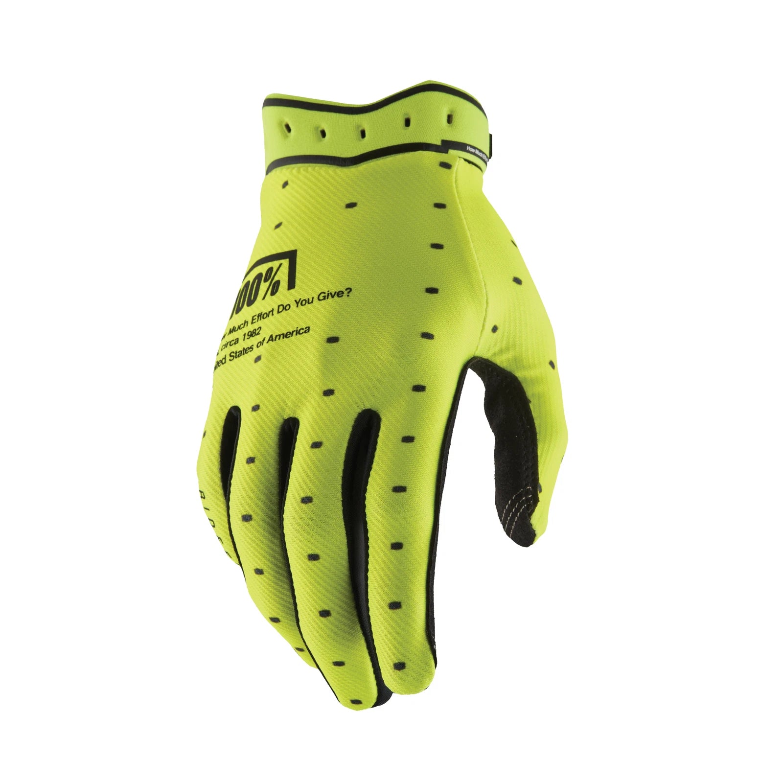 100-percent Ridefit Gloves Flo Yellow Small Offroad Mx Gloves