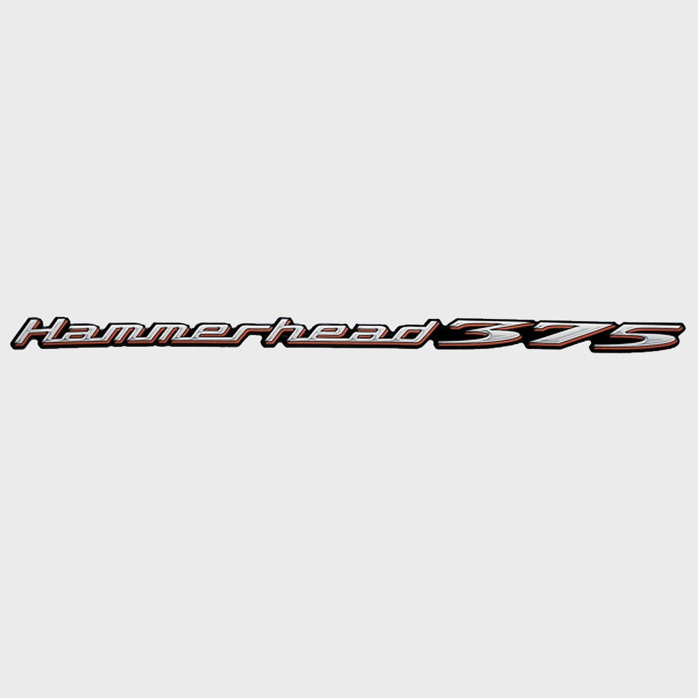 Malibu Hammerhead 375 Boat Engine Decal | Raised Gray Sticker by Malibu