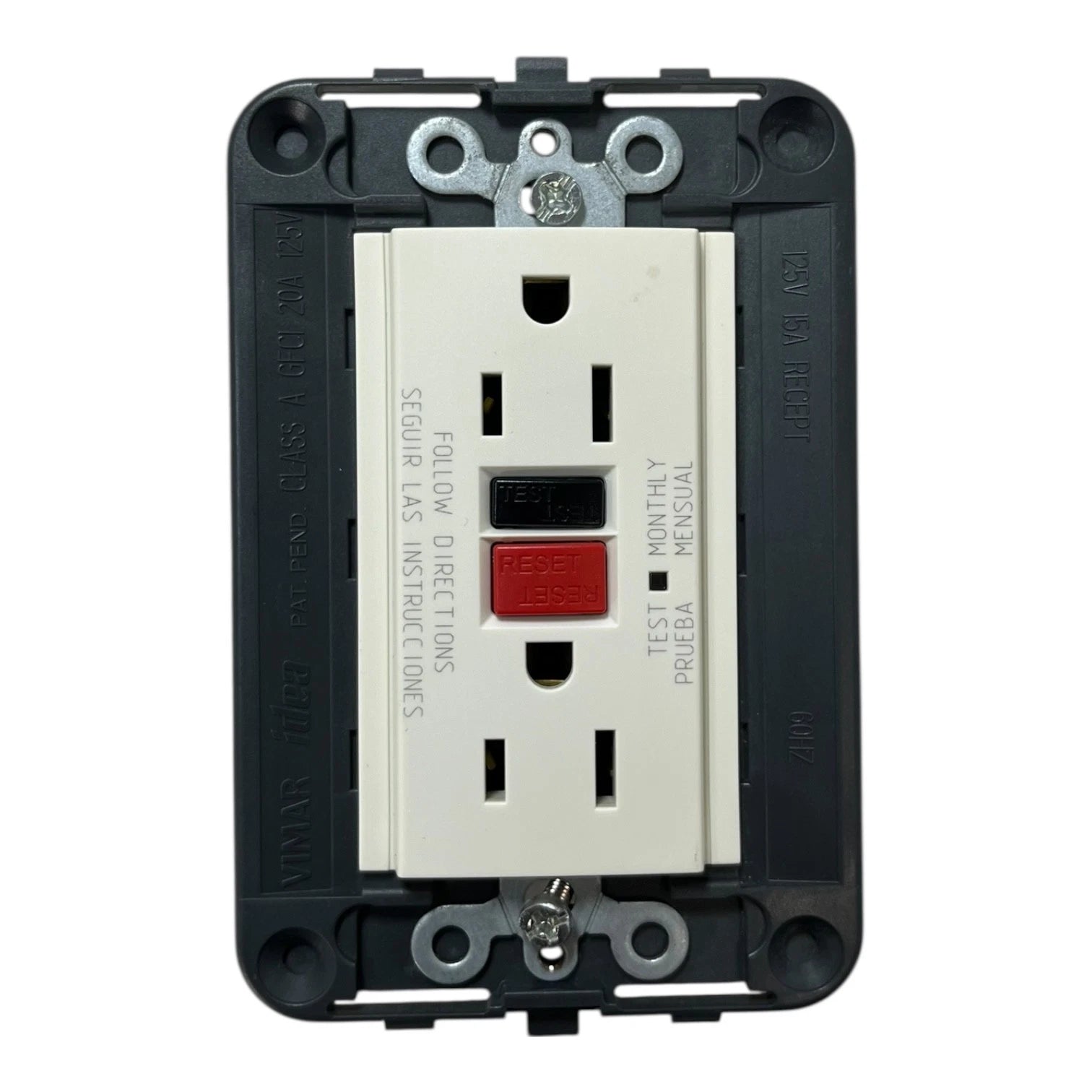 Vimar Idea 16296, Gfci Socket Outlet 20 Amp 125 Volts (White)