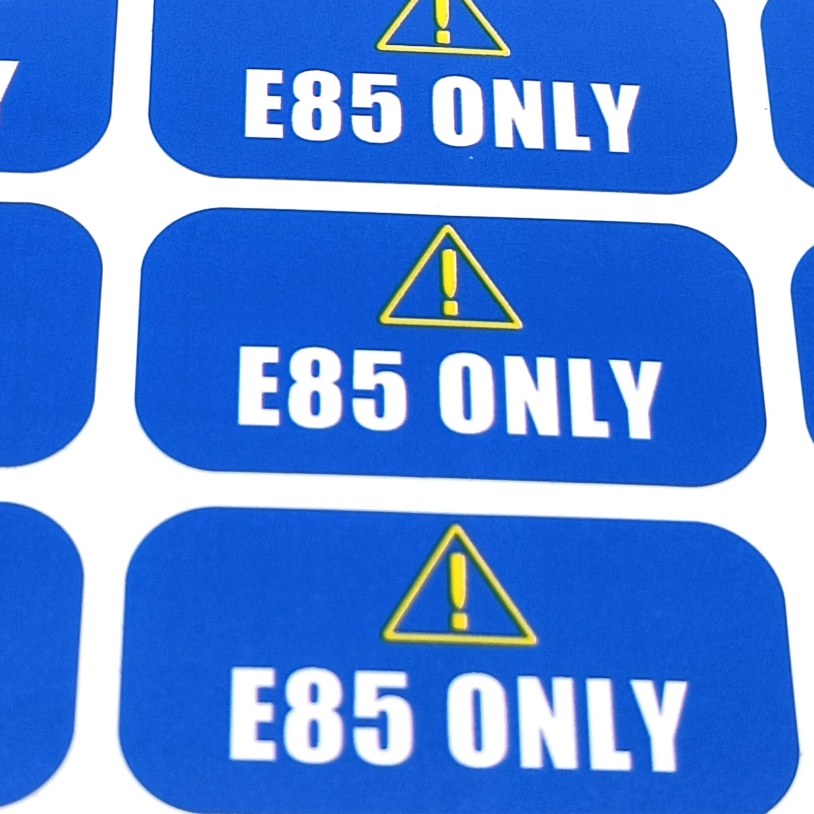 E85 Fuel Warning Label – Car Rental