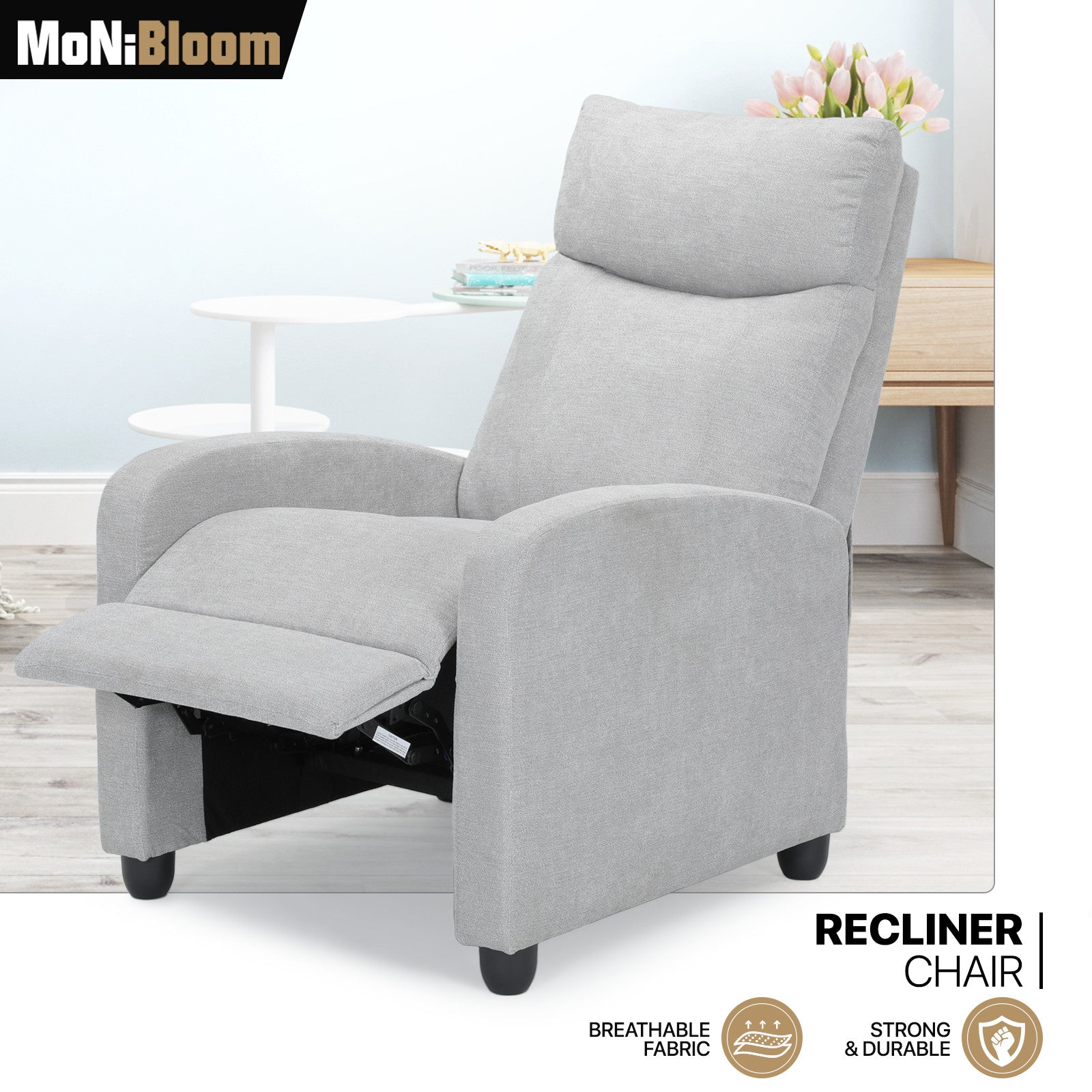 Gray Recliner Chair - Lazy Sofa