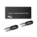 New 8k 2x1 Usb Type-c Kvm Switch 100W Pd Charge For 2 Computers Share