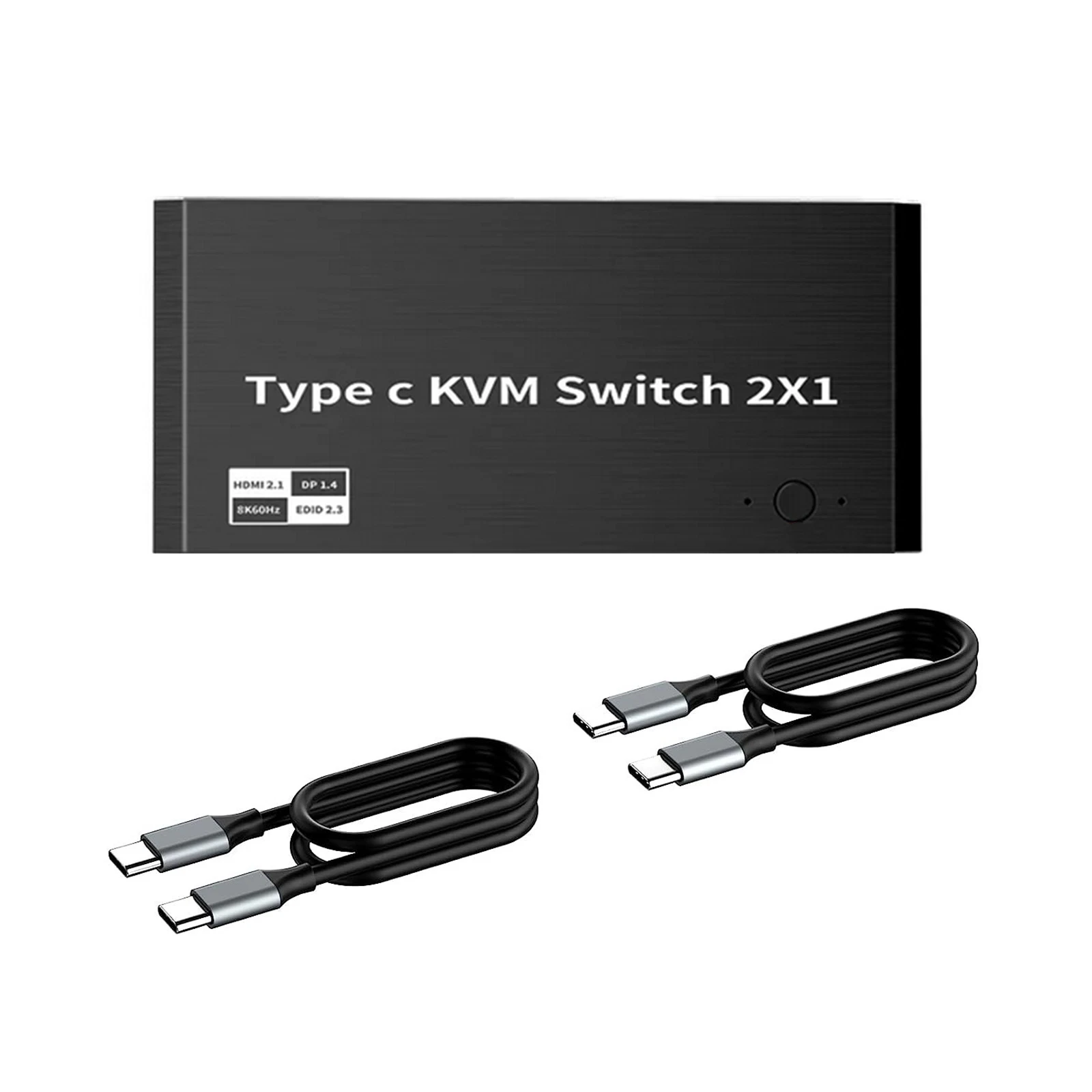New 8k 2x1 Usb Type-c Kvm Switch 100W Pd Charge For 2 Computers Share
