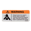 Fumes Warning Decal Boat 4 1/4 x 1 3/4 Inch