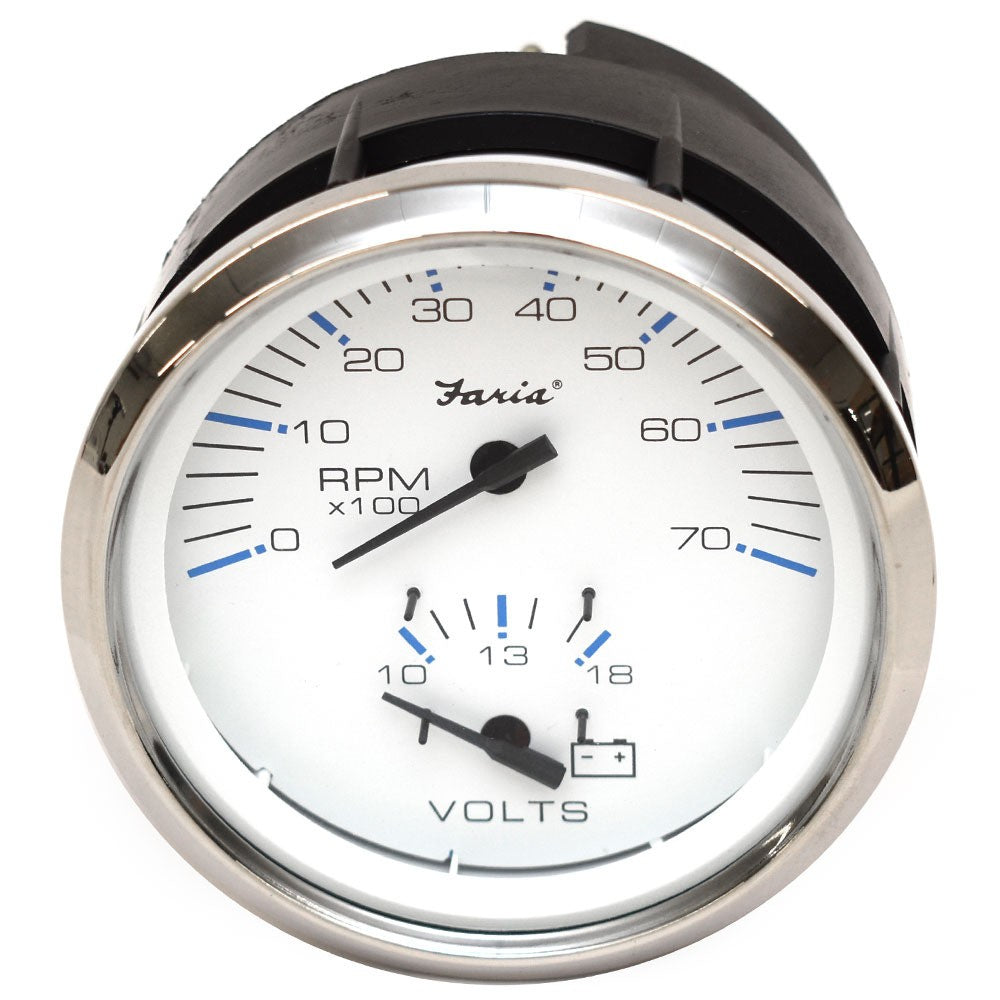 Faria Boat Multifunction Gauge Chesapeake White SS 3 1/4 Inch by Faria